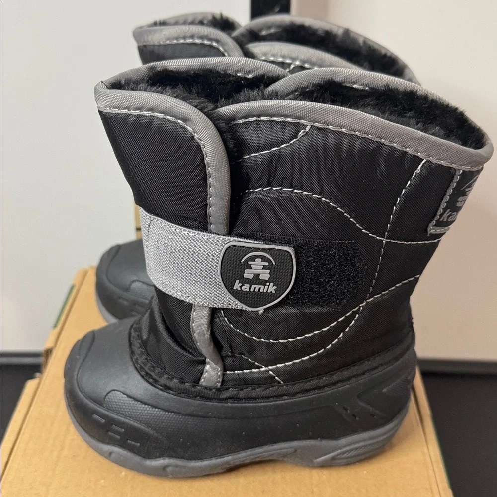 Kamik Snowbugs Baby Toddler Snow Boots Black Size 6 New NIB